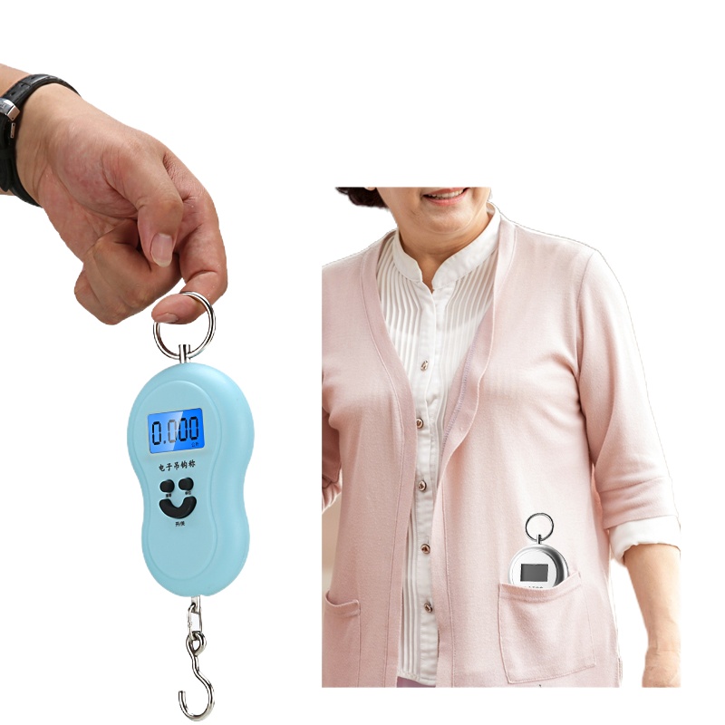 鑫众源手提电子秤弹簧家用小秤50kg高精度小型便携式快递称挂钩拉力挂称