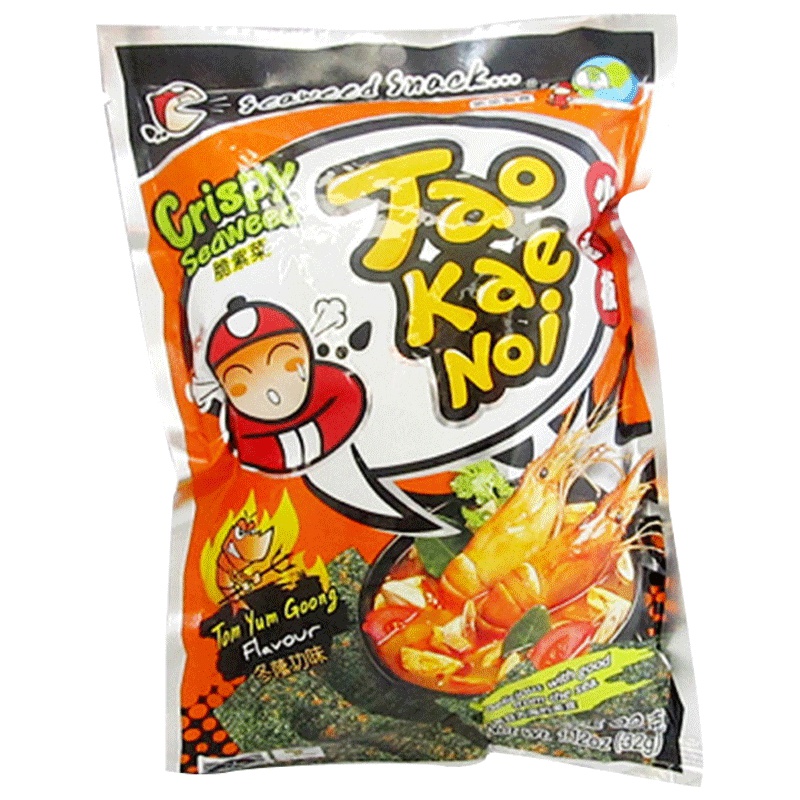 [冬阴功味]小老板(Taokaenoi)老板仔海苔脆紫菜冬阴功味 32g/袋 进口休闲零食 孕妇零食 泰国进口