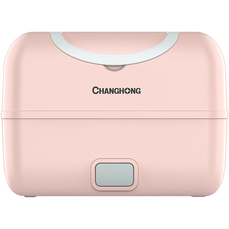 长虹(CHANGHONG)电热饭盒 蒸煮器 上班族迷你双层蒸饭带饭 加热保温一键速热 CFH-Z200粉色