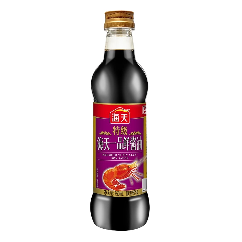 海天 高端酱油生抽特级一品鲜750ml 提鲜上色 酿造酱油 中华老字号