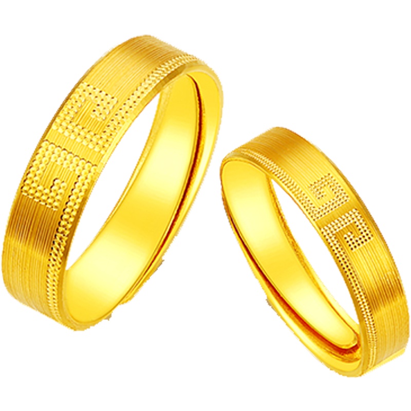 金一 足金紧箍咒精品情侣对戒开口对戒黄金戒指结婚送女友戒指浪漫礼物(计价) ABA007