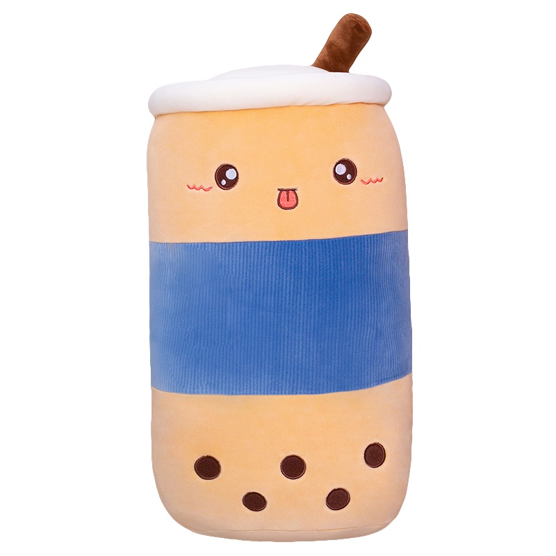 波巧毛绒可爱公仔抱枕羽绒棉珍珠奶茶抱枕22cm/50cm