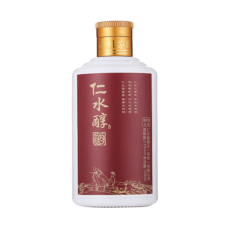 仁水醇 白酒 五年佳品 酱香型 53度 小瓶白酒100ml 固态纯粮 大曲酱香