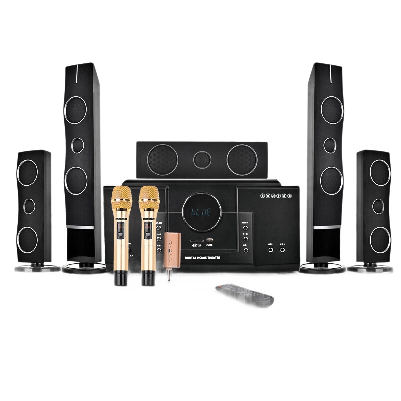 现代 HYUNDAI 家庭影院音响组合KTV套装 模拟5.1音响设备客厅电视家用壁挂落地音箱 H3+麦克风N-02S