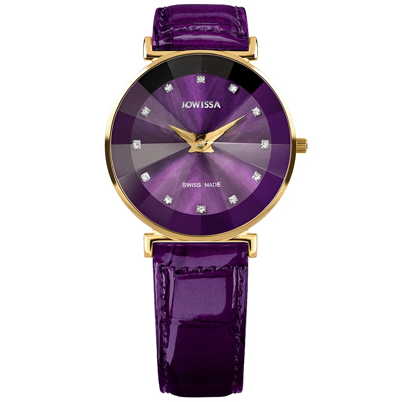 左薇莎(Jowissa）瑞士原装进口手表棱石系列个性切割镜面防水石英时尚女士腕表大表盘 J5.512.L