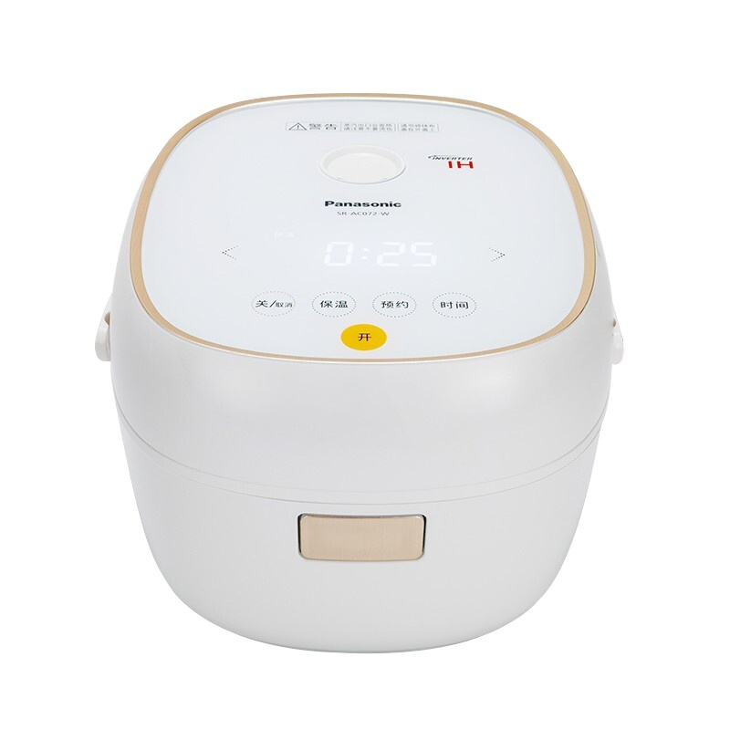 松下 (Panasonic) 电饭煲 SR-AC072-W 家用迷你电饭锅 智能预约 LED玻璃触控 可拆内盖2.1L