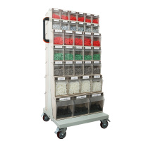 中伟L605×W600×H1350mm透明零件盒储物手推车 零件盒储物车物料盒