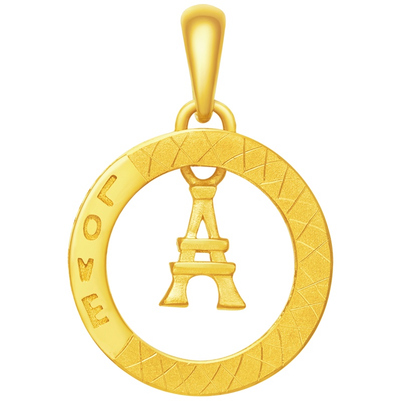 周大福 铁塔足金金饰品吊坠计价（工费128元）F194942