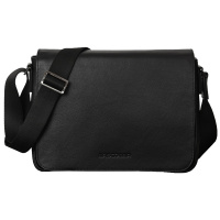 MASCOMMA 牛皮革男士简约翻盖单肩背包平板包 8E003/BLK