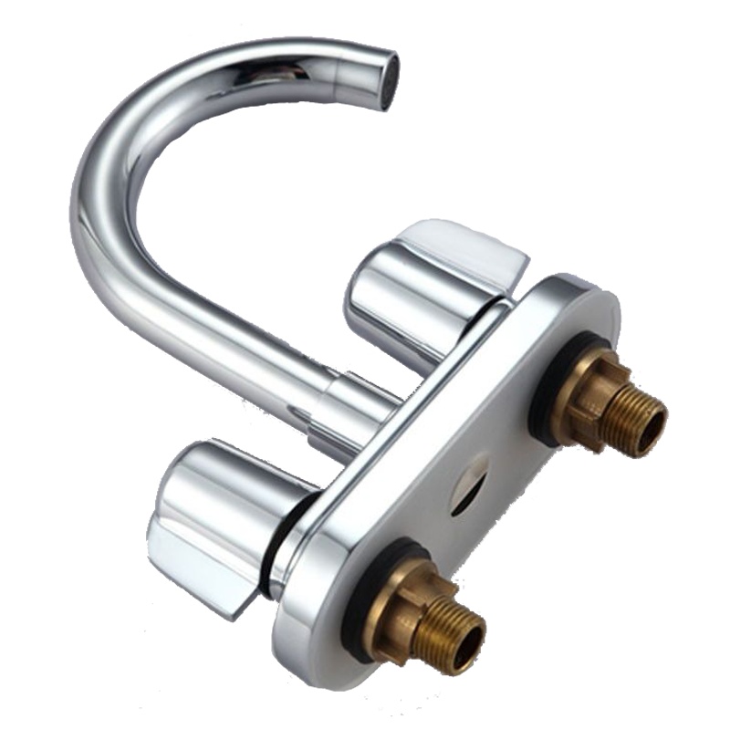 永瓷86401 水暖五金 全铜卫浴龙头 双孔混水龙头 立式双联台盆水龙头