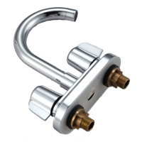 永瓷86401 水暖五金 全铜卫浴龙头 双孔混水龙头 立式双联台盆水龙头