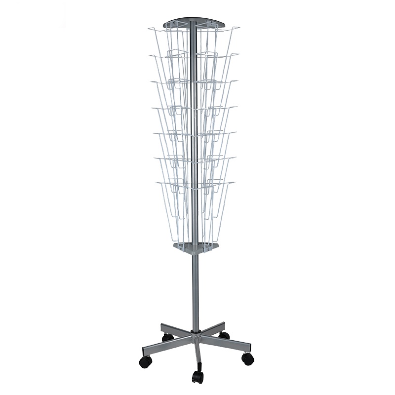 得力deli9306报纸架 杂志架/报刊架/书报架 资料展示架 宣传架 旋转型 经久耐用450*450*1363mm