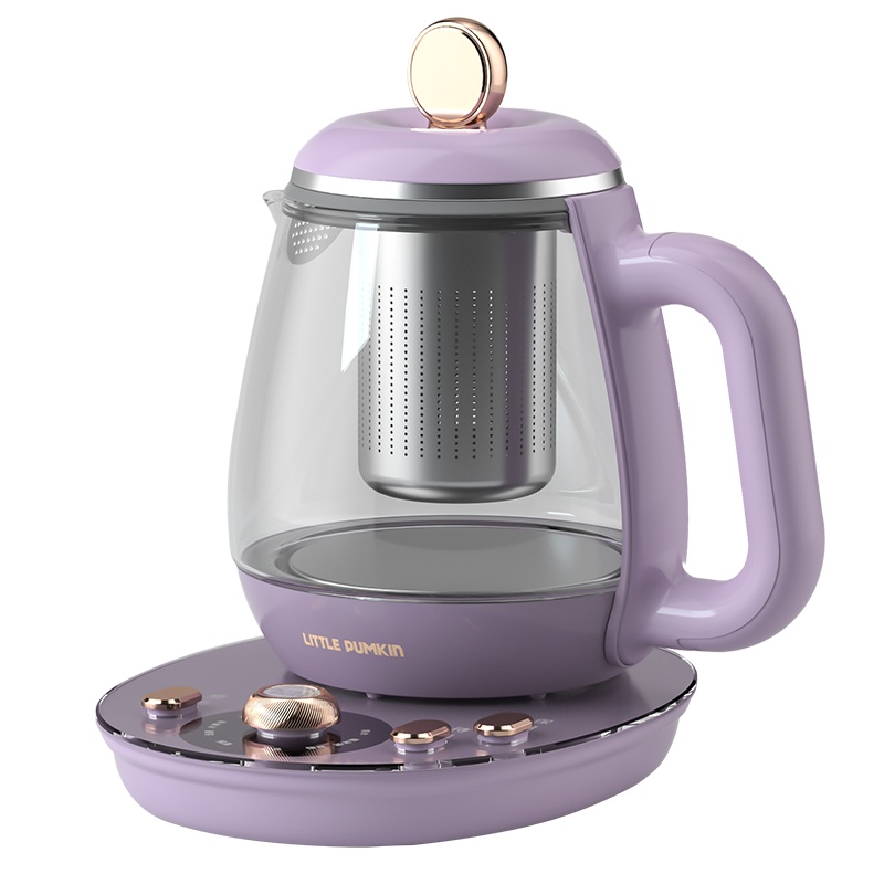 小南瓜养生壶办公室小型全自动多功能迷你电热煮茶器花茶壶一人用Y1紫色 滤网款