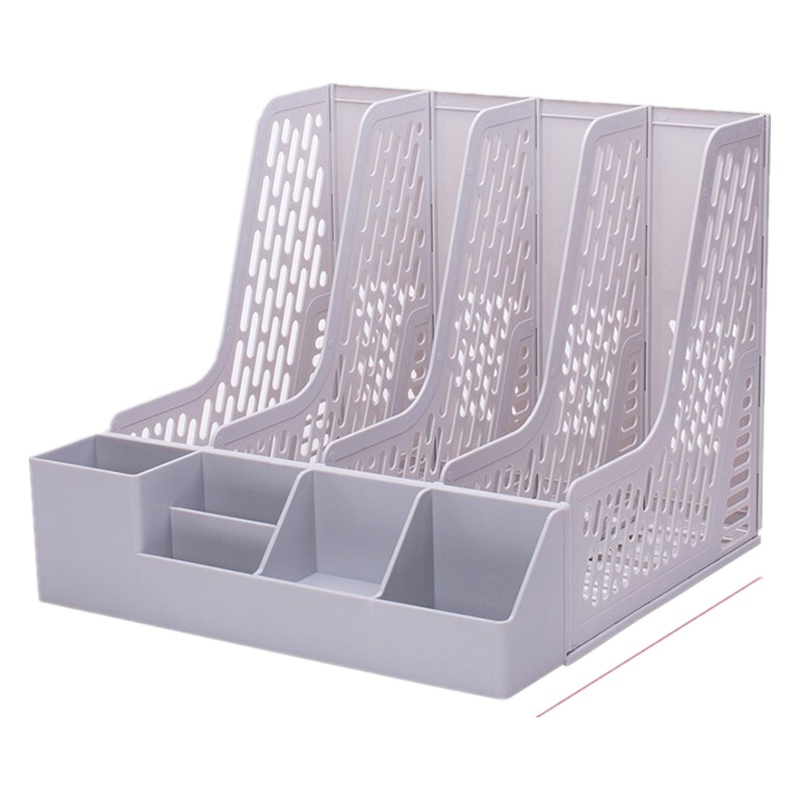 得力 78981 带笔筒多功能 四联文件栏(一个装)可定制