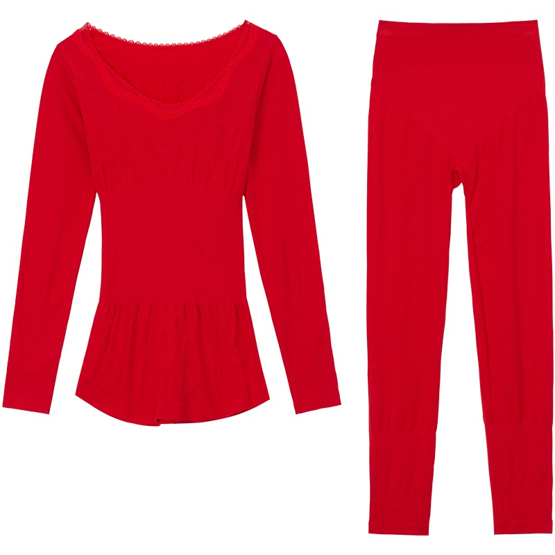 爱帝秋冬女士性感美体基础款保暖打底内衣套装