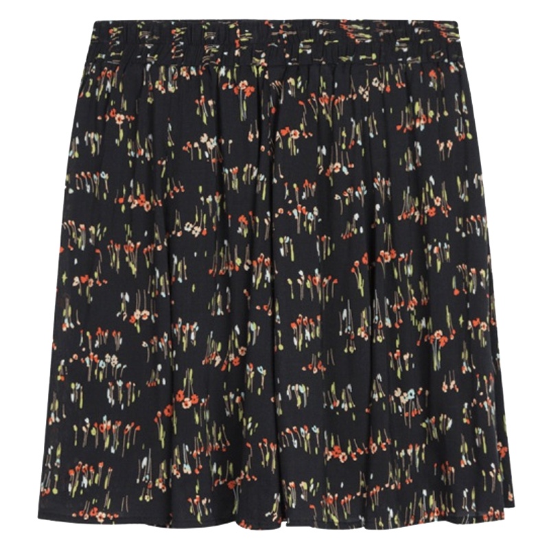 拉夏贝尔女夏季新款花边短裙休闲松紧腰甜美气质百搭半身裙子 印花混色 S