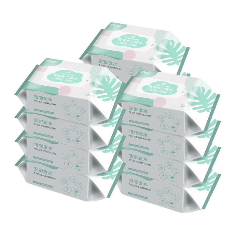 宝宝金水婴儿超柔加厚湿巾宝宝手口多用婴儿湿纸巾新生儿手口高级加厚湿巾20抽*12包