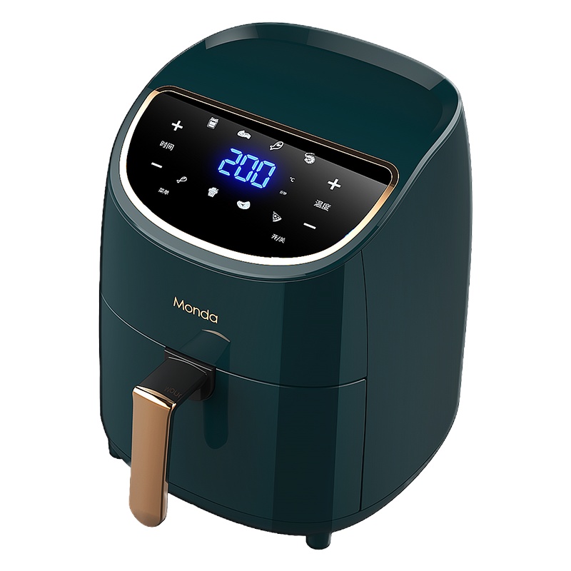 MONDA蒙达无油空气炸锅家用新款特价大容量智能多功能全自动电薯条机AF-06液晶款复古绿