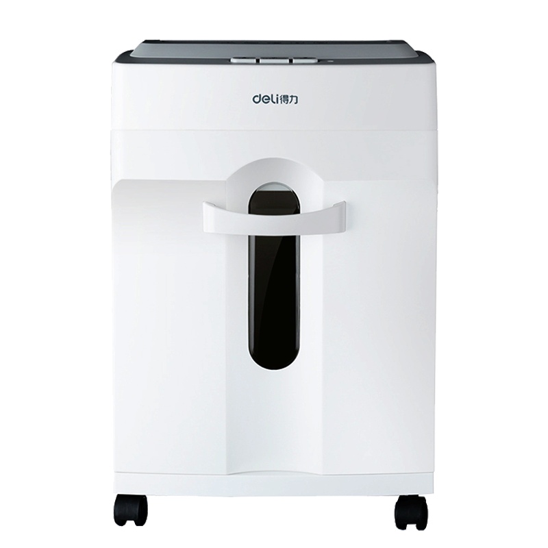 得力(deli) 9920碎纸机 单次可碎6张 14L容量 条状3*15mm 4级保密 白色 平板系列 办公家用粉碎机