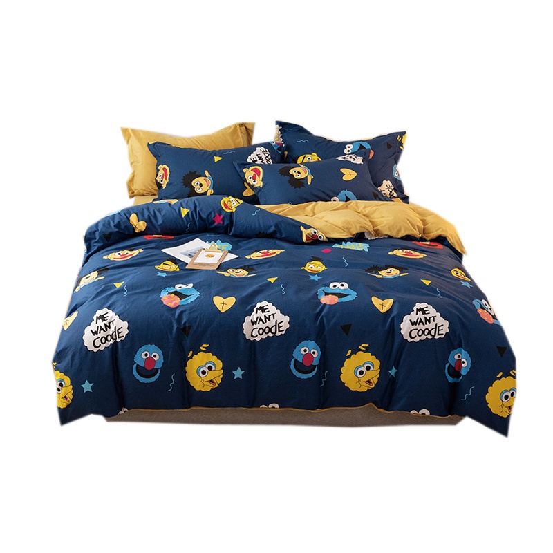 吉岳Giyou2020棉加绒保暖四件套 A面全棉面料 B面水晶绒面料加厚四件套