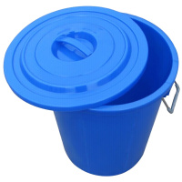 递乐(DiLe)塑料垃圾桶大号室外公园带盖果皮箱直径55cm 高52cm