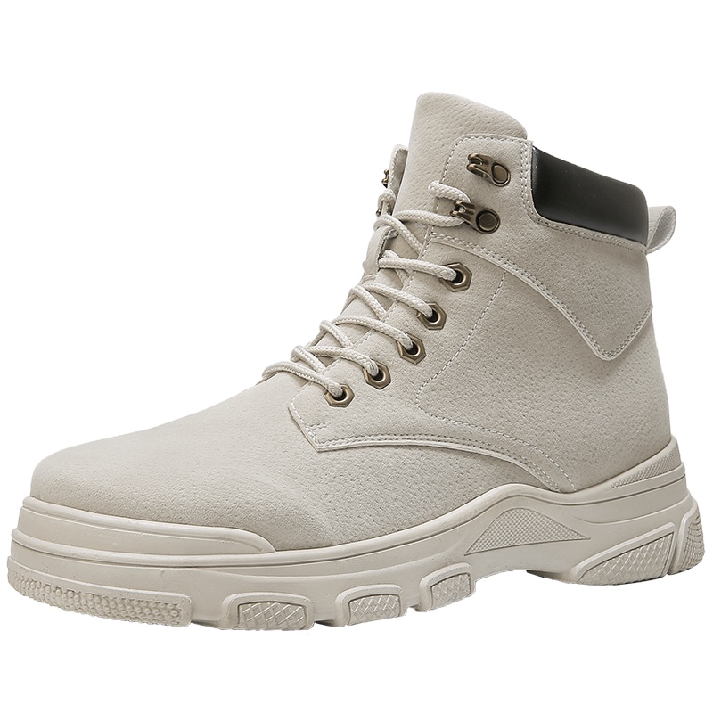 博迈伦秋冬男靴保暖马丁靴系带高帮鞋皮面工装靴TX-G11