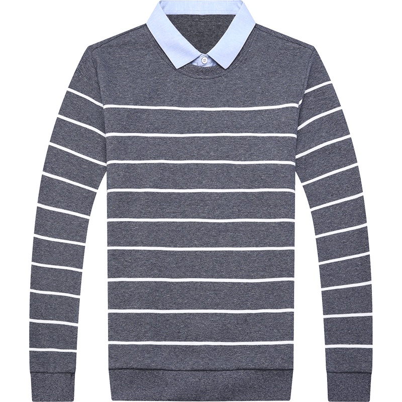 卡帝乐鳄鱼长袖T恤男假两件衬衫领棉体恤衫春季薄款BABC8192