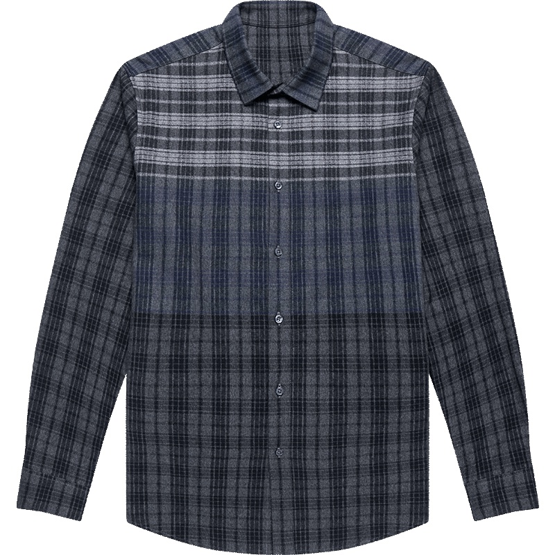 柒牌SEVEN男装长袖衬衫男2019秋季格子百搭长袖衬衣男士纯棉上衣