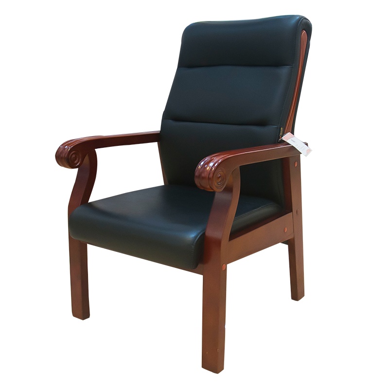 榭邦309会议椅办公家具 办公椅家用椅子座椅会议椅洽谈椅木架皮办公椅电脑椅