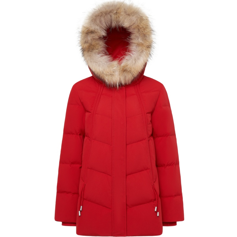 波司登女短款貉子毛领羽绒服2019冬季新款连帽防寒厚款