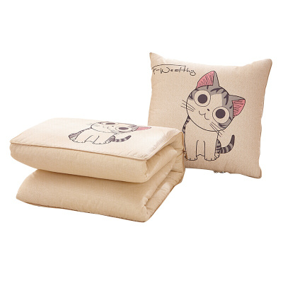 多功能汽车抱枕午睡枕 午睡被空调被卡通动漫沙发腰靠枕纤维靠垫40x40