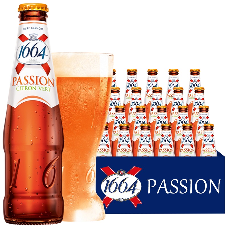 法国原装进口1664百香果克伦堡1664果啤250ml*24瓶整箱装