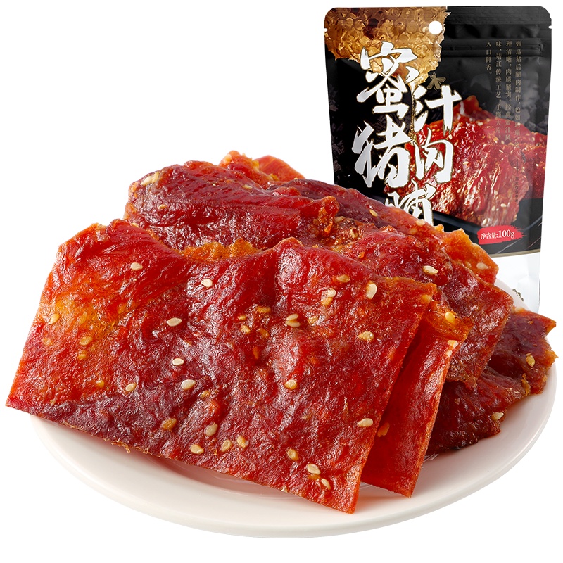 [真心 猪肉脯100g]靖江猪肉脯网红零食小吃散装肉干休闲食品XM