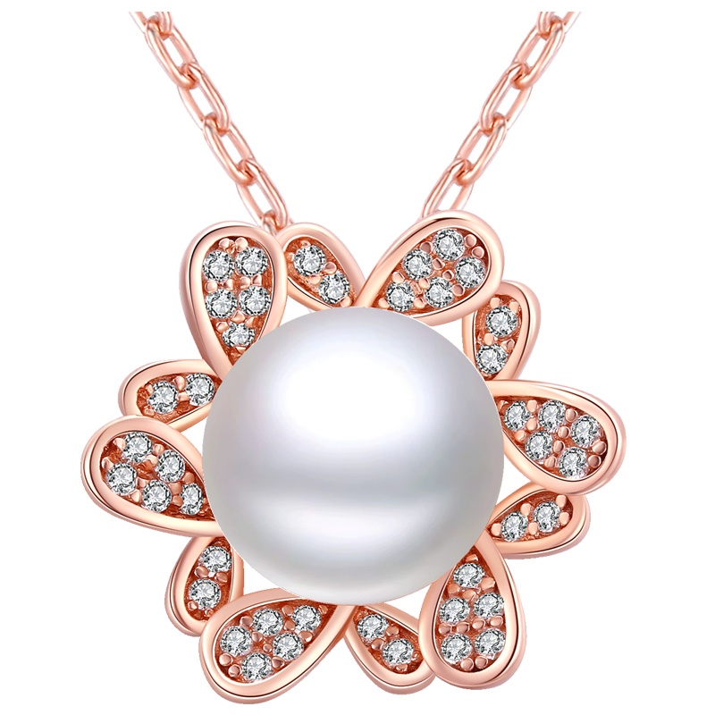 佰色传情纯银项链淡水珍珠吊坠女简约气质妈妈生日礼物