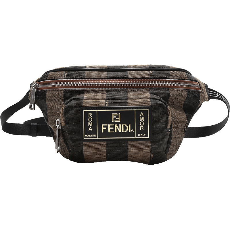 FENDI 男士条纹织物腰包斜挎包 7VA446 A6HY