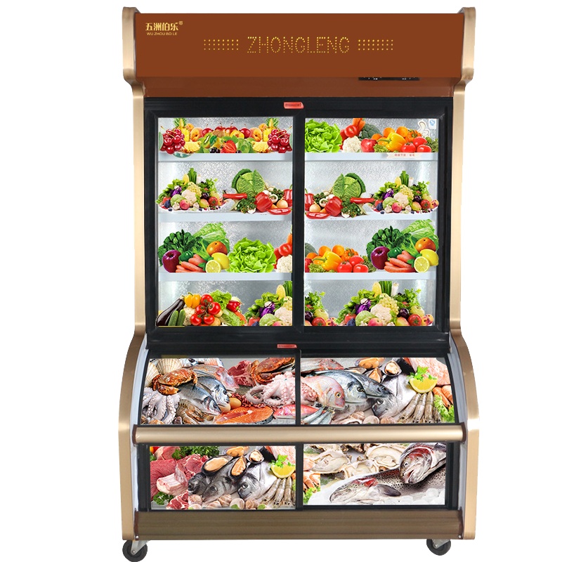 五洲伯乐(WUZHOUBOLE)ST-1400 1.4米铜管点菜柜 商用展示柜冷藏冰柜 蔬菜水果保鲜柜麻辣烫柜 立式冷柜