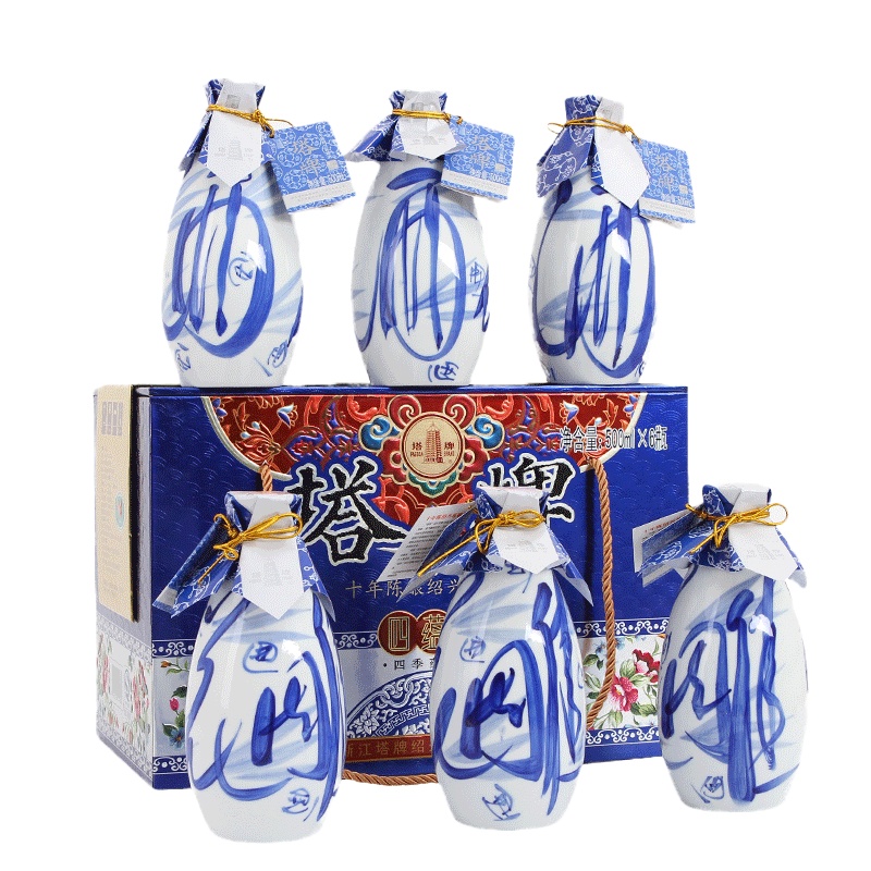 塔牌十年陈酿绍兴花雕酒500ml*6瓶装整箱糯米酒加饭酒黄酒礼盒装