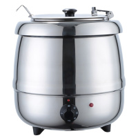 巨博(JOBO) 不锈钢款 自助餐暖汤煲 汤炉电加热保温汤锅 粥锅 电子汤煲 带电保温桶 10L 银色 (单位:个)