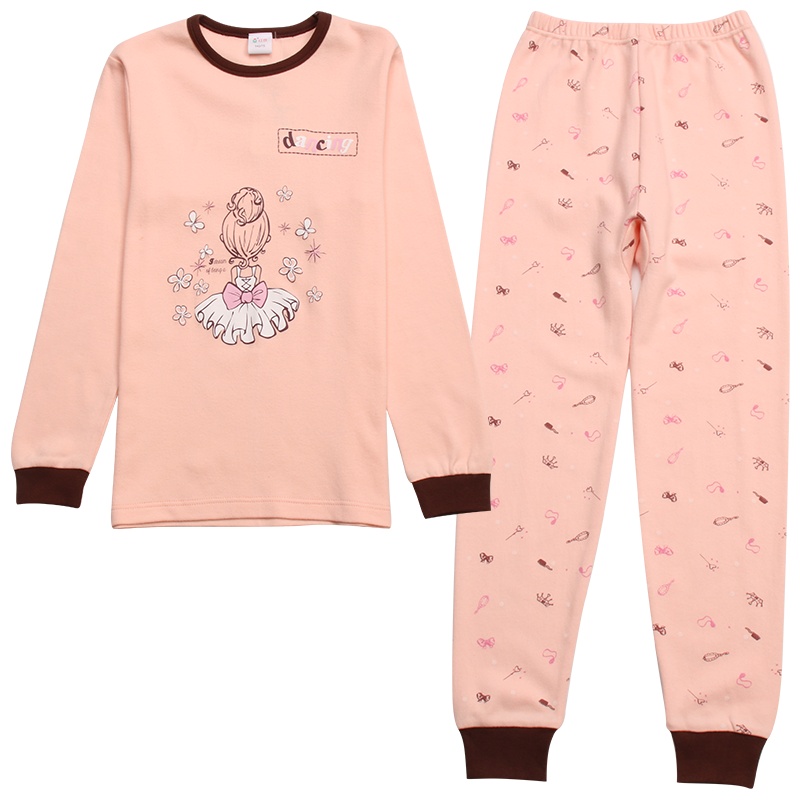 红豆（HODO）女童内衣套装100%棉舒适透气保暖儿童内衣系列宝宝内衣套装