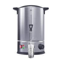 乐创 lecon 电热开水桶开水器商用 不锈钢烧水桶热水桶大容量奶茶保温桶餐厅开水机双层加厚出水量60L/HYT-40