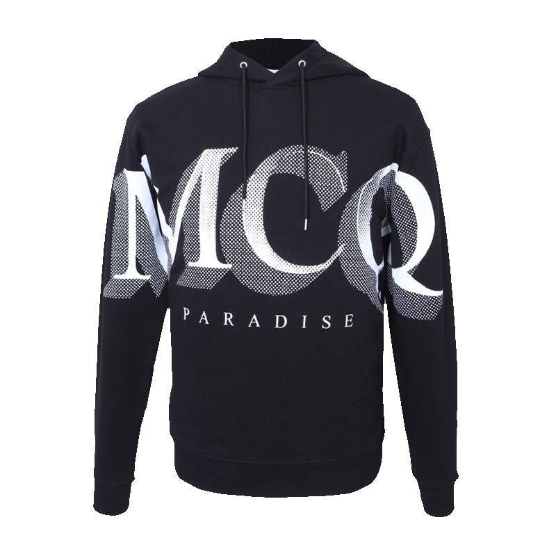 MCQ男士黑色棉质套头连帽卫衣494034 RLH43 1000