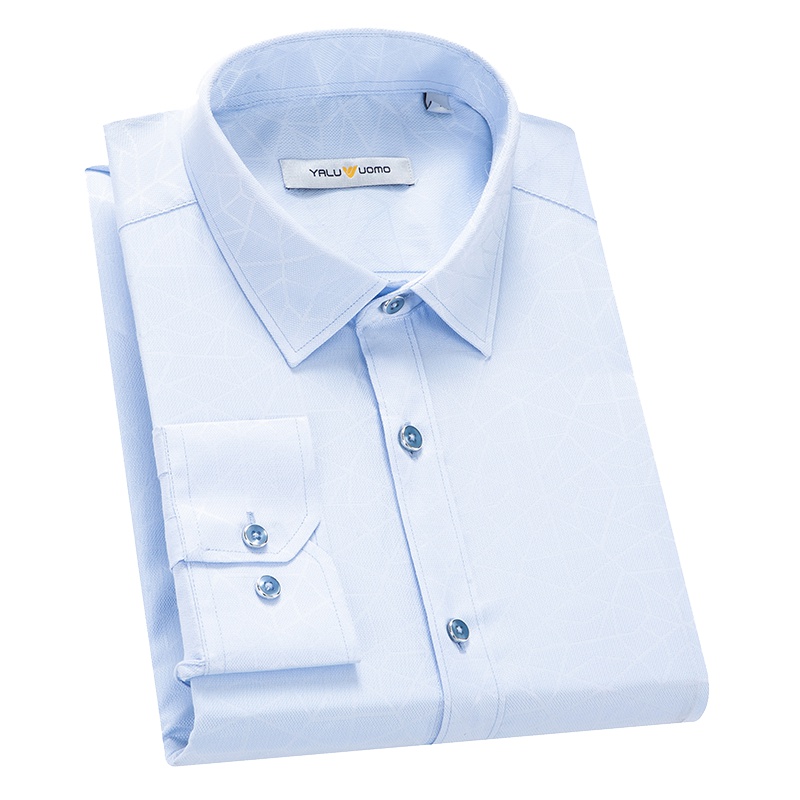 雅鹿男装长袖衬衫男长袖商务2019春季新款休闲韩版衬衣纯色潮流衬衫DD1CB022B