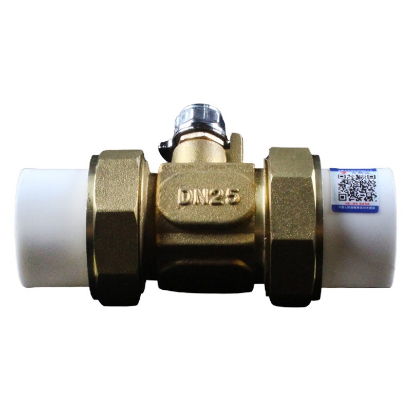 企购优品 给水用聚丙火希双活接铜球阀PP-R公称外径25mm