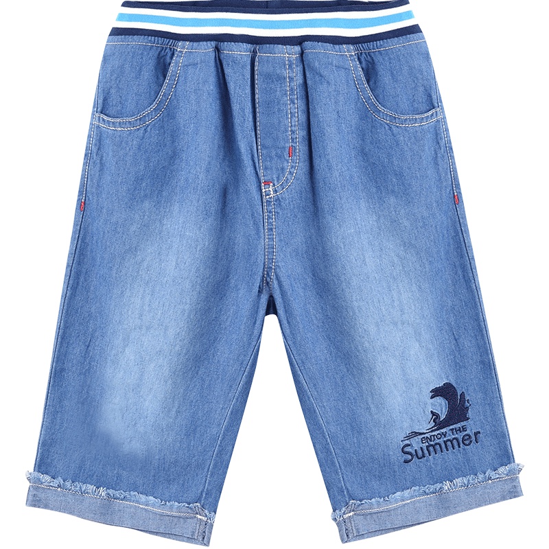 铅笔俱乐部童装2019夏装新款男童牛仔裤中大童五分裤儿童牛仔短裤