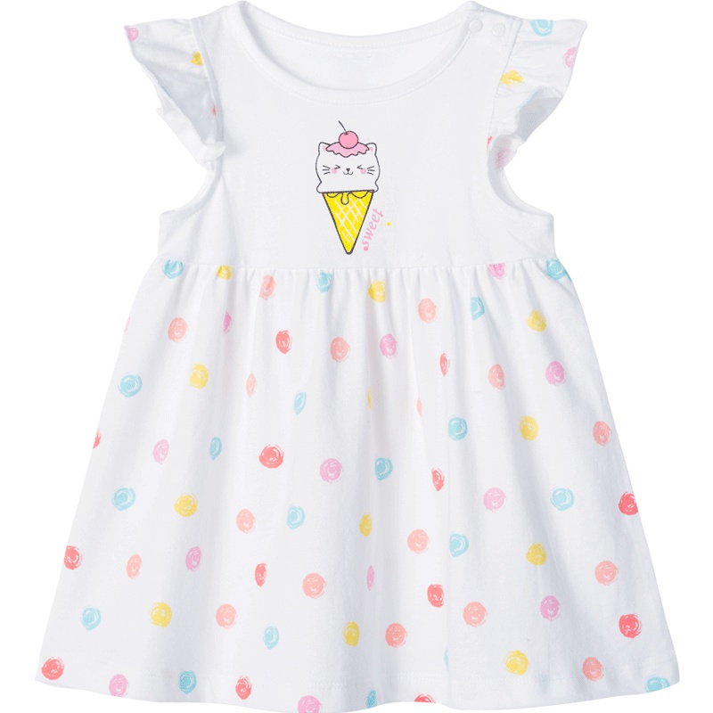 贝贝怡女童短袖连衣裙夏季宝宝纯棉薄款洋气裙子192Q150