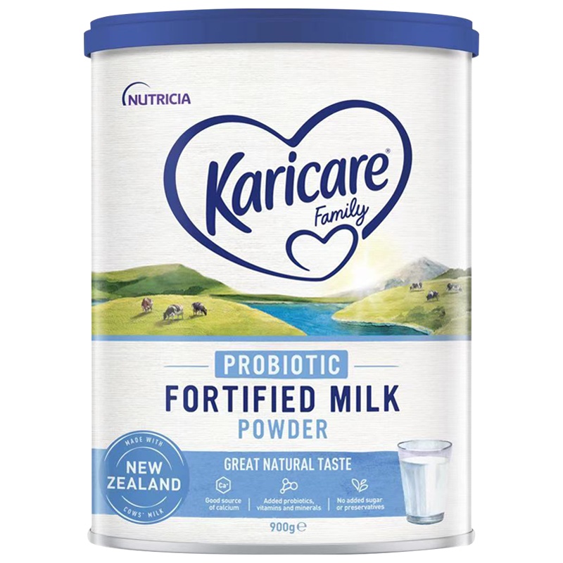 保税发-可瑞康(karicare)全脂益生菌家庭奶粉900g/罐装进口全脂成人奶粉青少年中老年奶粉4岁以上效期到22.3