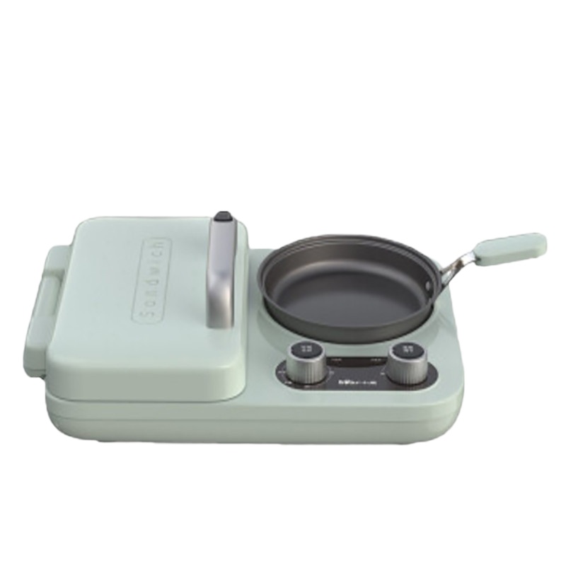 小熊(bear)DSL-A13F1烤面包机多士炉三明治早餐煎锅多功能料理锅电煮锅不粘电煎锅