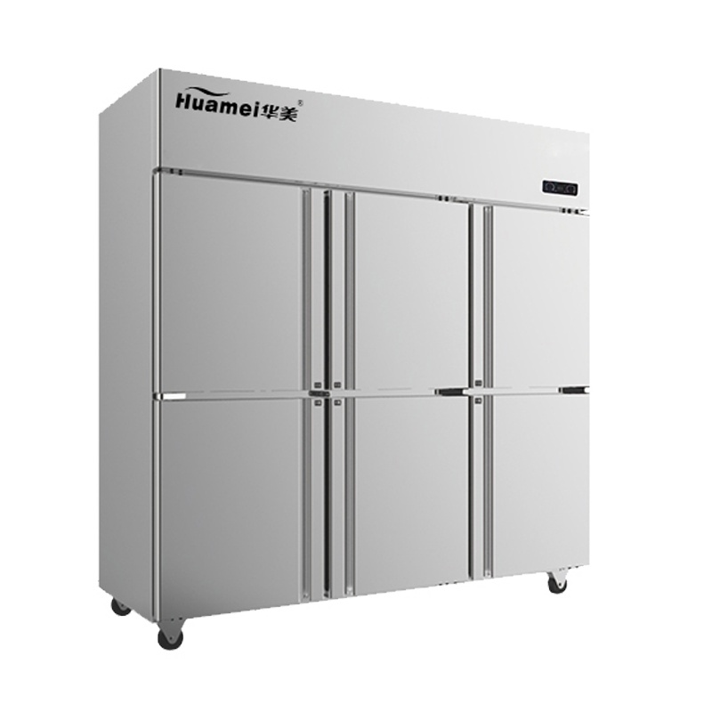华美(Huamei)1250升六门双温侧开门冰箱不锈钢立式冷柜冰柜展示柜 商用厨房大冰箱LCF-6M
