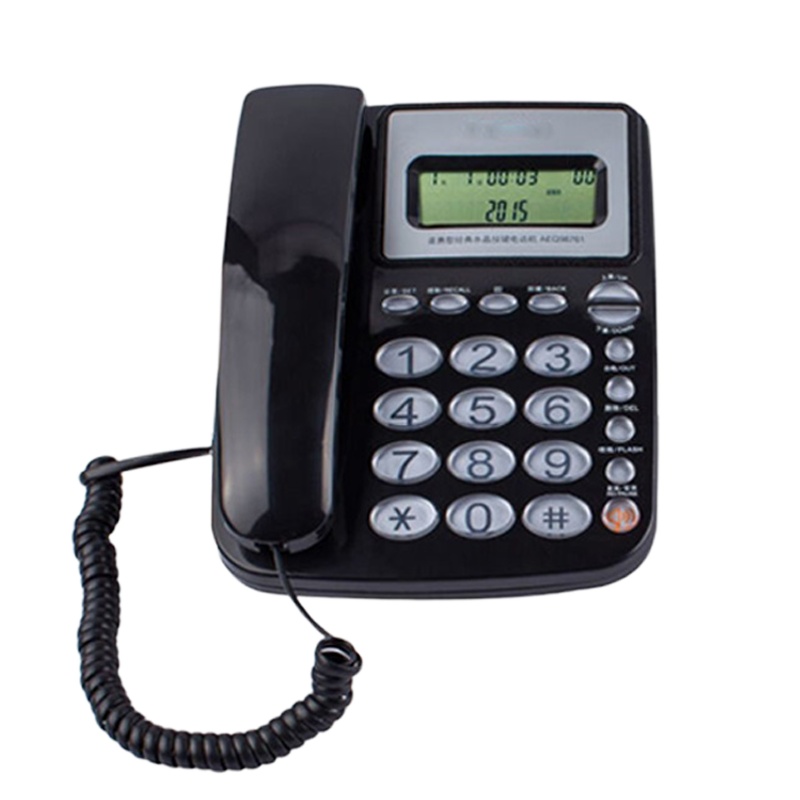 晨光电话机普惠型黑色经典水晶按键电话机 有线电话机办公商务来电显示AEQ96761