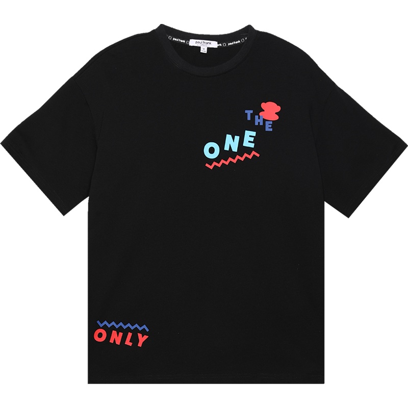 Paul Frank/大嘴猴夏季新款短袖T恤女韩版潮流卡通印花情侣装